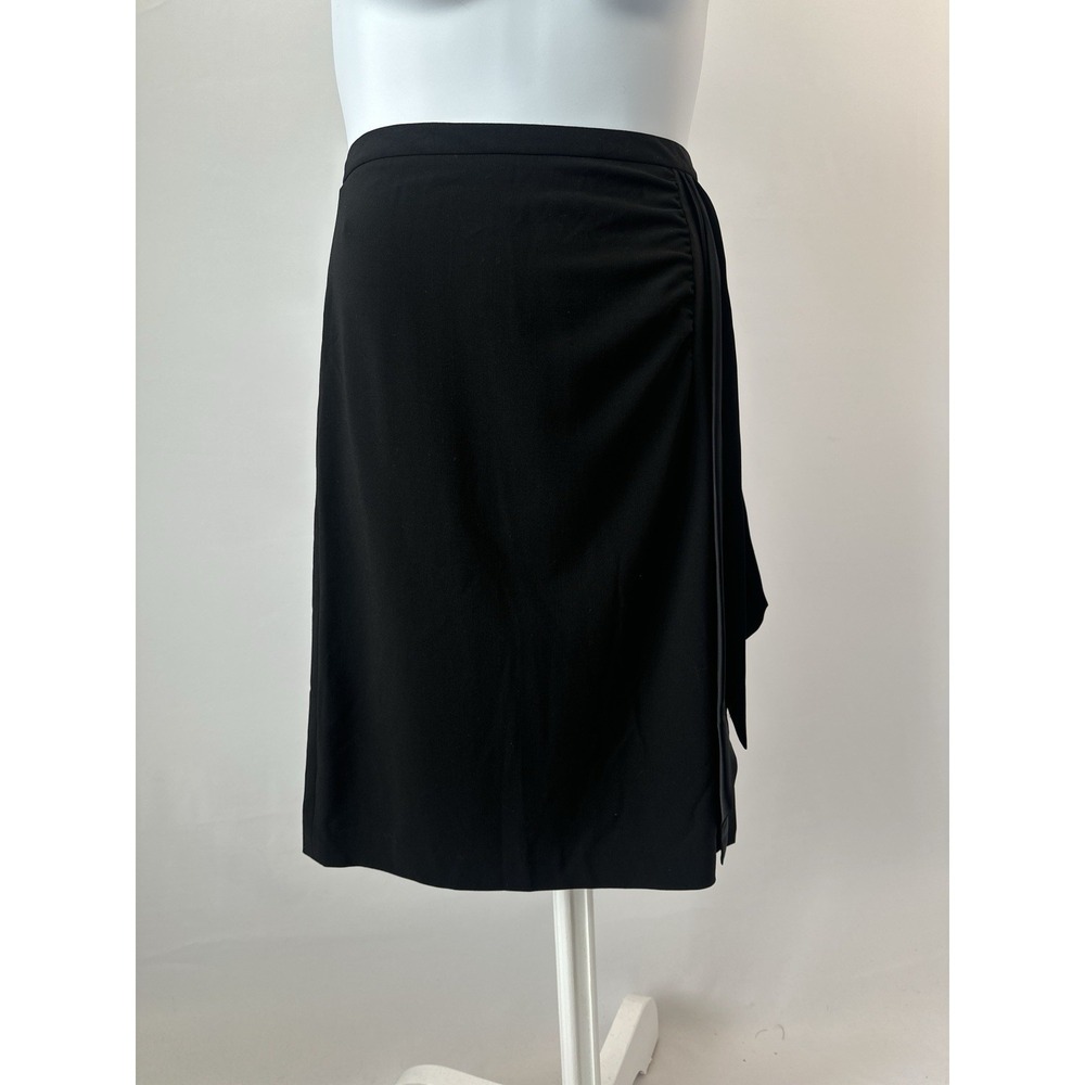Women's Black Wool Blend Skirt with Satin Accent by DKNY, Sz: 12 (b1)